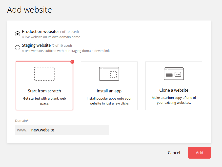 טופס הוספת אתר