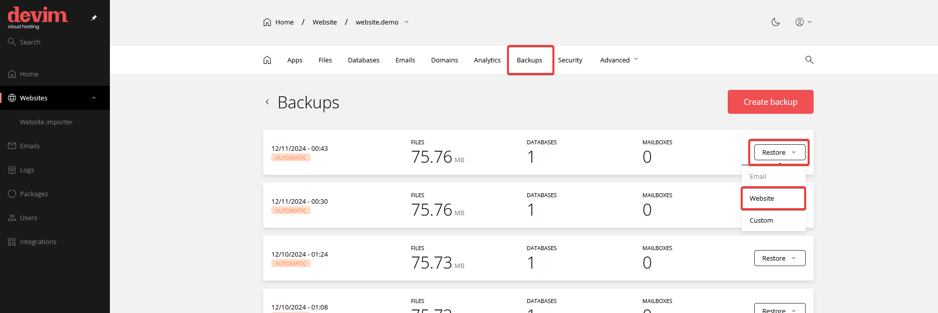 שחזור מגיבוי